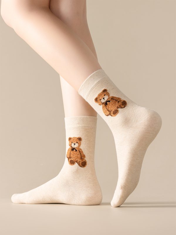 Womens Novelty Funny Crew Socks, Little Bear Socks, Animal Patterned Socks for Girl's Gift - Image 4