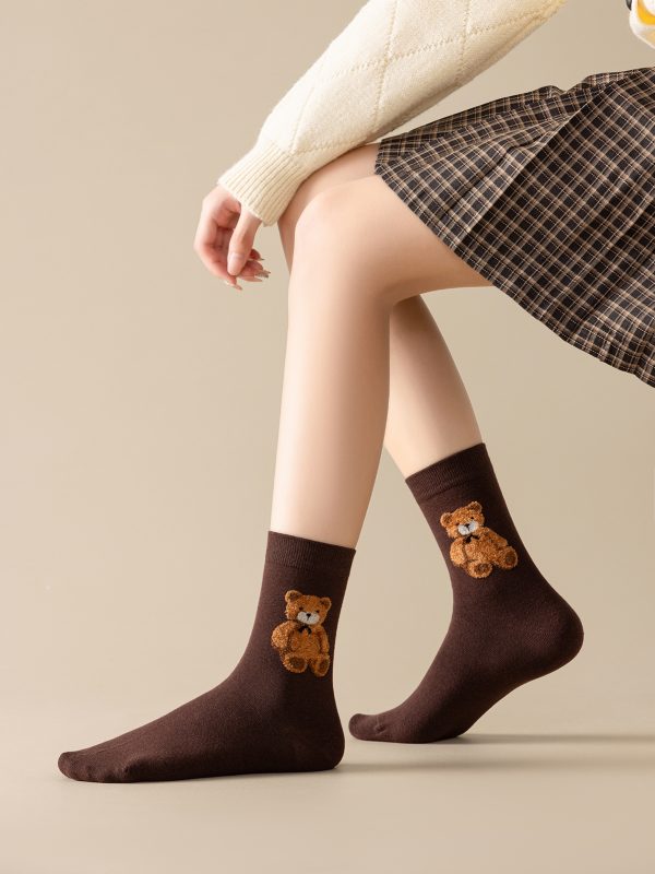 Womens Novelty Funny Crew Socks, Little Bear Socks, Animal Patterned Socks for Girl's Gift - Image 6